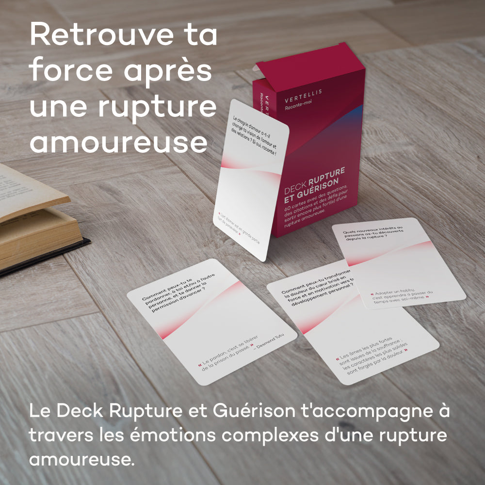 Deck Rupture et Guérison - 60 cartes avec des questions et des défis pour sortir encore plus fort(e) d'une rupture amoureuse